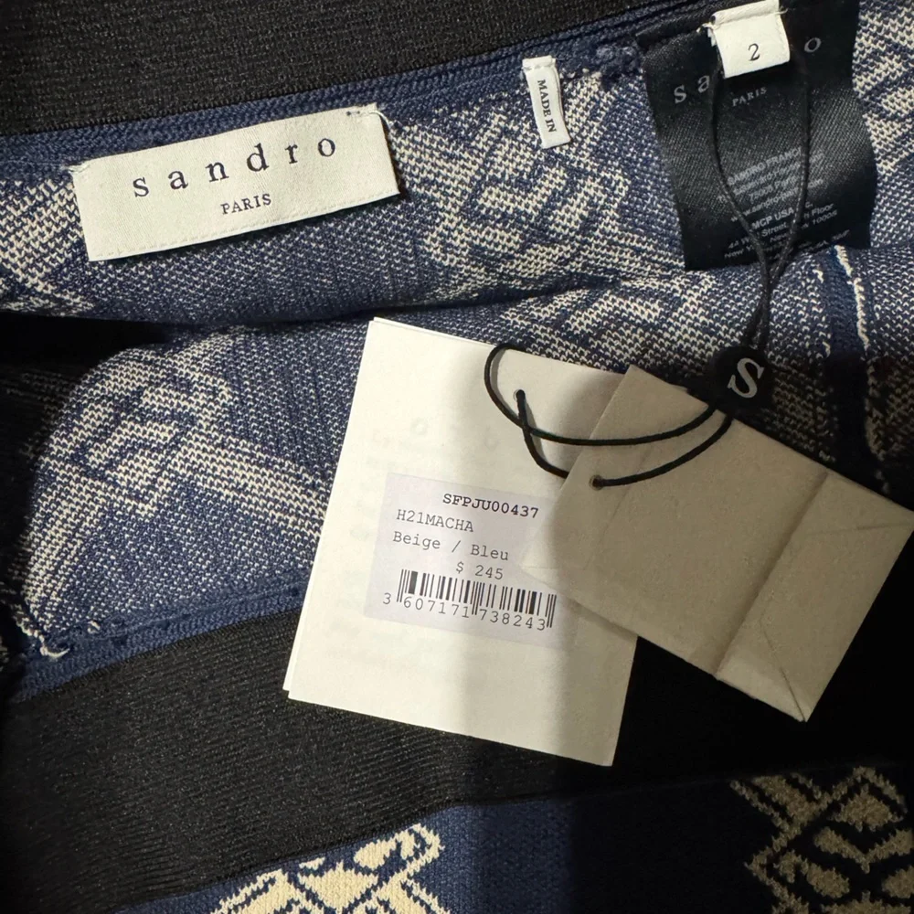 Sandro Jacquard A-Line Mini Skirt. - Picture 7 of 7